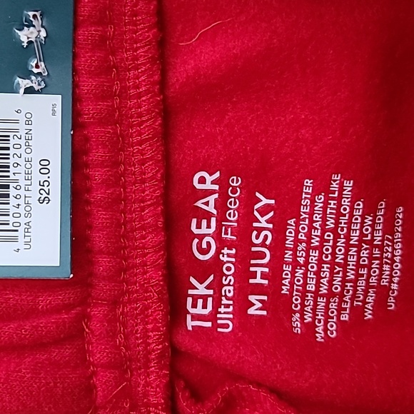 TEK GEAR BOYS RED HUSKY FLEECE JOGGER PANTS SIZE MEDIUM HUSKY - Picture 5 of 11